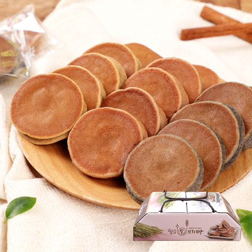 [황금보리] 순수 국내산 보리로 만든 찰보리빵 40개입 (개당25g) / 선물박스포장